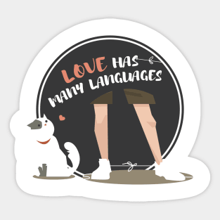 (cat) love has many languages Sticker